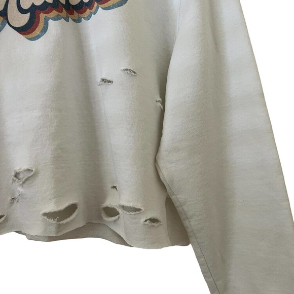 Champion MAMA Retro Rainbow Upcycled Reworked Cropped Sweatshirt - Size Medium - Picture 2 of 12